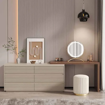 طاولة خلع الملابس مريحة مع البراز ، الغرور التخزين...