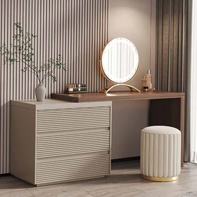 طاولة خلع الملابس مريحة مع البراز ، الغرور التخزين...