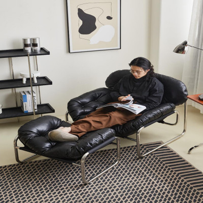 كرسي أريكة أسود لرئيسك ، طراز راقي ، كرسي فني للاس...