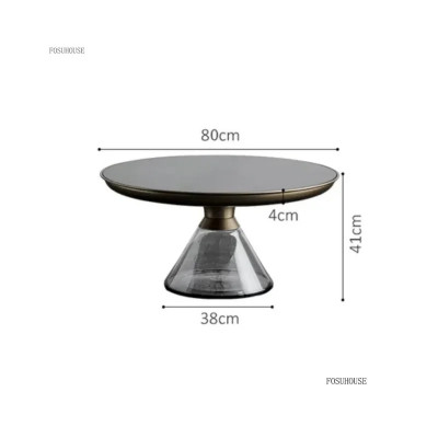 طاولة قهوة مستديرة من الزجاج المقسى ، طاولات جانبي...