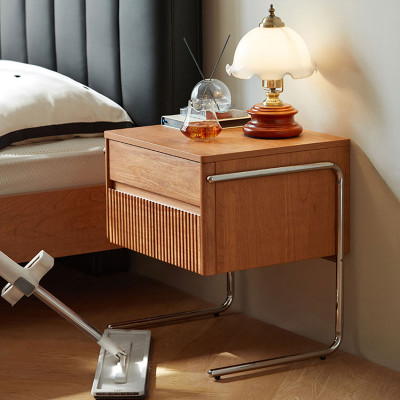 طاولة نوم عصرية بجانب السرير من الراتان الشمال ، م...