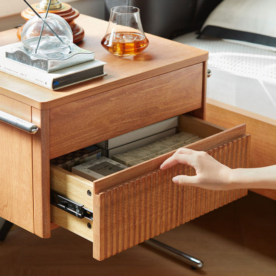 طاولة نوم عصرية بجانب السرير من الراتان الشمال ، م...