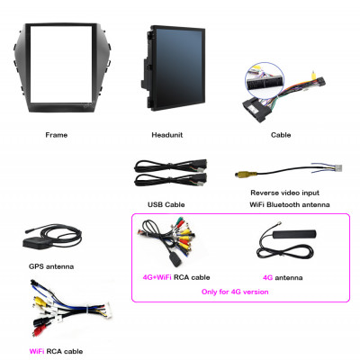 راديو سيارة لسيارة Hyundai IX45 Santa fe 2013-2018...