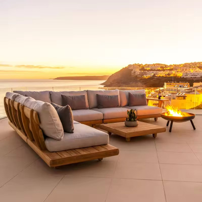 مجموعة أريكة من الخشب الصلب لغرفة المعيشة ، أثاث ح...