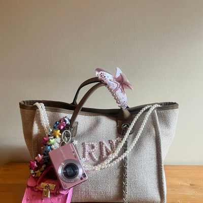 حقيبة يد بأحرف لؤلؤية حقيبة سلسلة شخصية اسم مخصص ه...