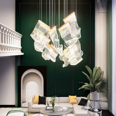 ثريات حديثة LED لغرفة المعيشة والطعام ، أضواء متدل...