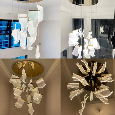 ثريات حديثة LED لغرفة المعيشة والطعام ، أضواء متدل...