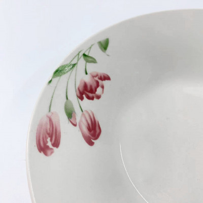 طبق سيراميك بسيط إبداعي ، طبق مستدير ، زينة توليب...