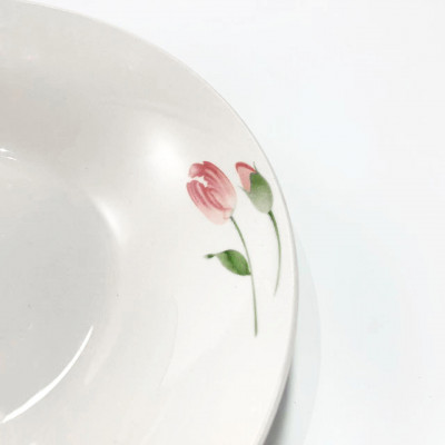 طبق سيراميك بسيط إبداعي ، طبق مستدير ، زينة توليب...