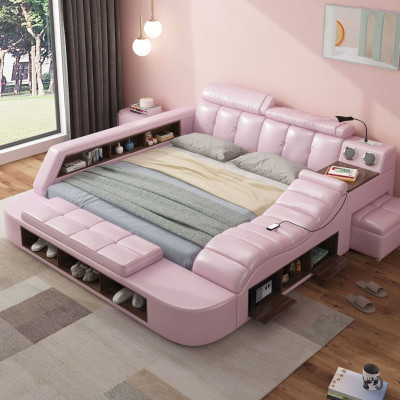 سمارٹ بیڈ تاتامی بیڈ اطالوی مرصع ماسٹر بیڈروم ڈبل...