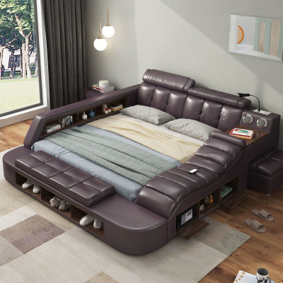 سمارٹ بیڈ تاتامی بیڈ اطالوی مرصع ماسٹر بیڈروم ڈبل...