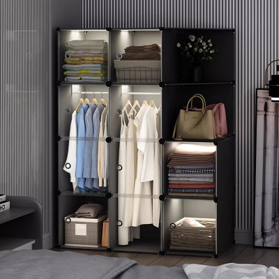 خزانة ملابس حديثة بسيطة لتوفير المساحة ، منظم تخزي...
