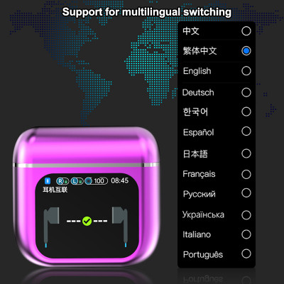 سماعات بلوتوث مع شاشة ليد تعمل باللمس ، سماعات أذن...
