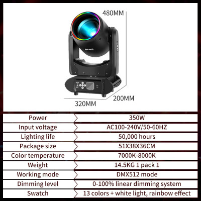 إضاءة أمامية متحركة بإضاءة ليد مع تحكم DMX ، أضواء...