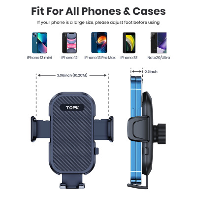 حامل هاتف السيارة TOPK، حامل هاتف خلوي بخطاف معدني...