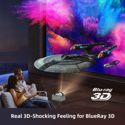 جهاز عرض صغير محمول مع بطارية ، R17 ، 3D ، 4K سينم...