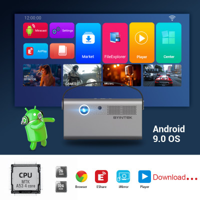 جهاز عرض صغير محمول مع بطارية ، R17 ، 3D ، 4K سينم...