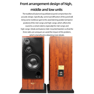 رف خشبي قائم على الأرض لمراقبة مكبرات الصوت السلبي...