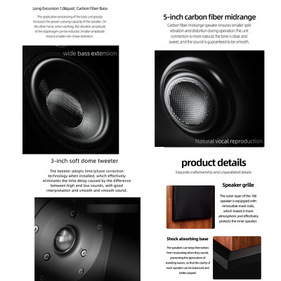 رف خشبي قائم على الأرض لمراقبة مكبرات الصوت السلبي...