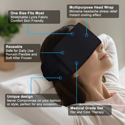 عصابة تبريد جل لتخفيف الصداع والإجهاد الحراري