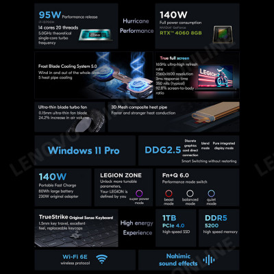 حاسوب محمول للالعاب لينوفو ليجيون Y7000P 2023 انتل...