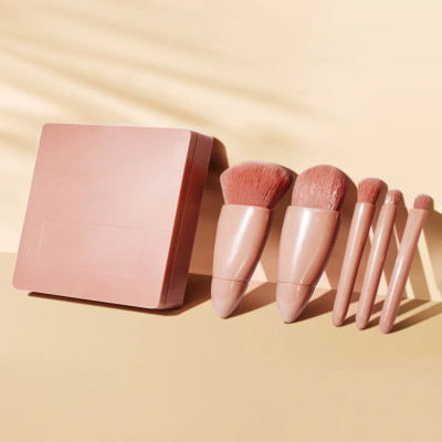 صندوق صغير محمول مكون من 5 فرش مكياج للسفر مجموعة...