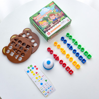 Color matching puzzle games in geometric shapes for children, interactive board games, educational games from Montessori for child...