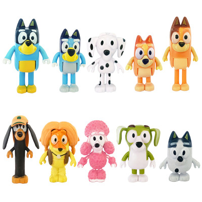 Bluey and Bingo family series character, action anime figure, small model, PVC dolls, cartoon decoration, children's birthday deco...