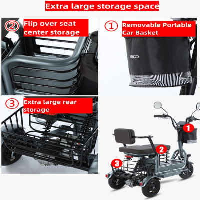 دراجة ثلاثية العجلات كهربائية قوية مع بطارية ليثيو...