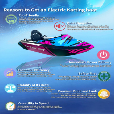 قارب كارت كهربائي صغير للترفيه والرياضات المائية ،...