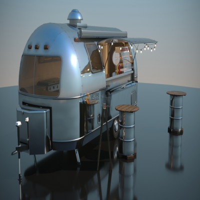 الصينية يدوية الصنع Airstream الغذاء شاحنة صغيرة ا...