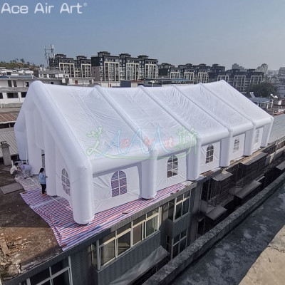 العرف العملاق مقاوم للماء نفخ خيمة الزفاف الأبيض ظ...