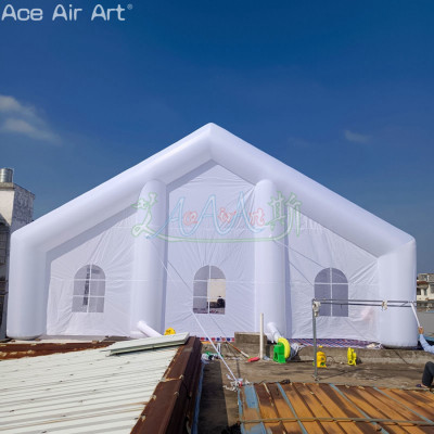 العرف العملاق مقاوم للماء نفخ خيمة الزفاف الأبيض ظ...