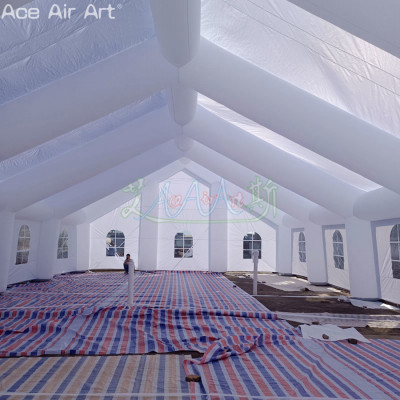 العرف العملاق مقاوم للماء نفخ خيمة الزفاف الأبيض ظ...