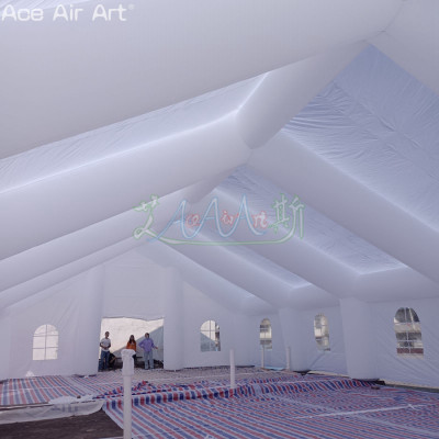 العرف العملاق مقاوم للماء نفخ خيمة الزفاف الأبيض ظ...