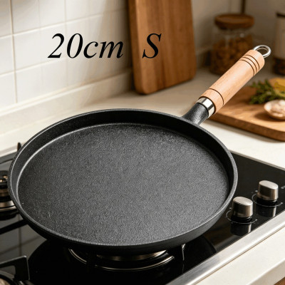 20cm Cast Iron Skillet Uncoated - Pre-Seasoned Fry...