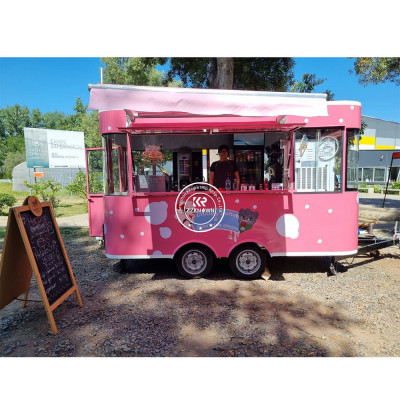 مقطورة طعام متنقلة في الشارع مزودة بمعدات مطبخ كام...