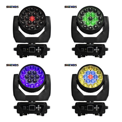 شعاع تكبير LED RGBW إضاءة برأس متحرك ، 19x15W ، حق...