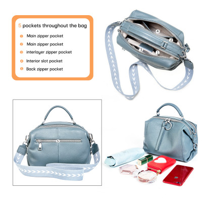 حقيبة يد نسائية من الجلد الطبيعي ، حقيبة حمل كاجوا...