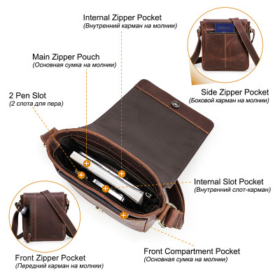 CONTACT'S-حقيبة كتف جلدية للرجال ، حقيبة كتف صغيرة...