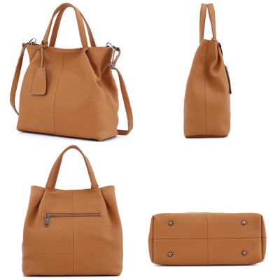 حقيبة يد أنيقة أنيقة من الجلد الطبيعي الناعم من زن...