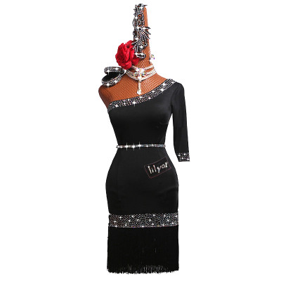 الرقص اللاتينية المنافسة فستان ازياء أداء الممارسة...