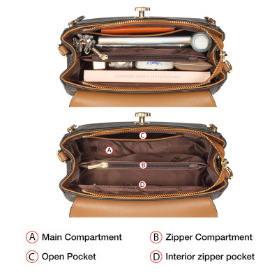 فوكسر حقيبة كتف كاجوال جلدية للنساء, مصنوعة من ماد...