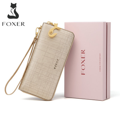 FOXER المرأة انقسام محفظة جلدية Bifold حقيبة صغيرة...