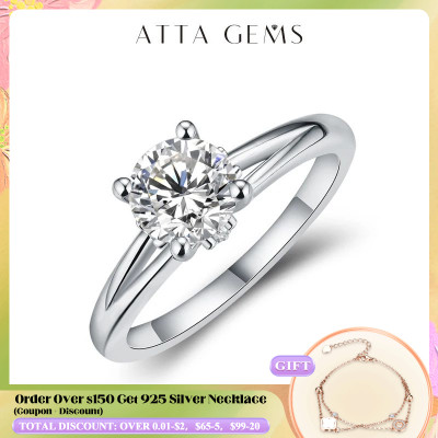 ATTAGEMS 1 قيراط D اللون مويسانيتي خواتم الزفاف لل...