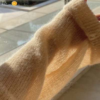 HanOrange 2024 ربيع المرأة رداء علوي من الصوف كسول...