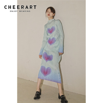 CHEERART Gradient Heart Print Long Sleeve Top And...