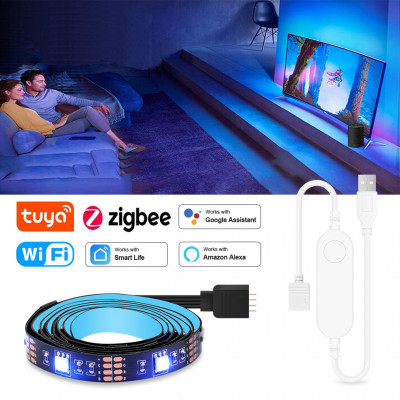 الذكية زيجبي USB Led أضواء تويا واي فاي RGB led قط...