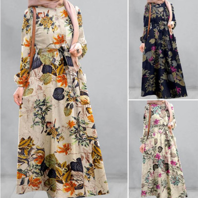 Abayas with floral print for women, Dubai dress, R...