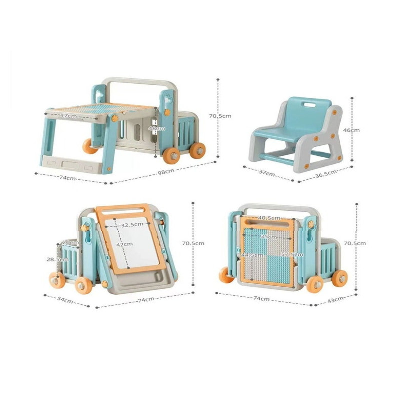 طاولة بتصميم سيارة مع لوحة رسم وكرسي